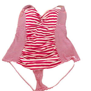 Torrid pink striped swimsuit size 3